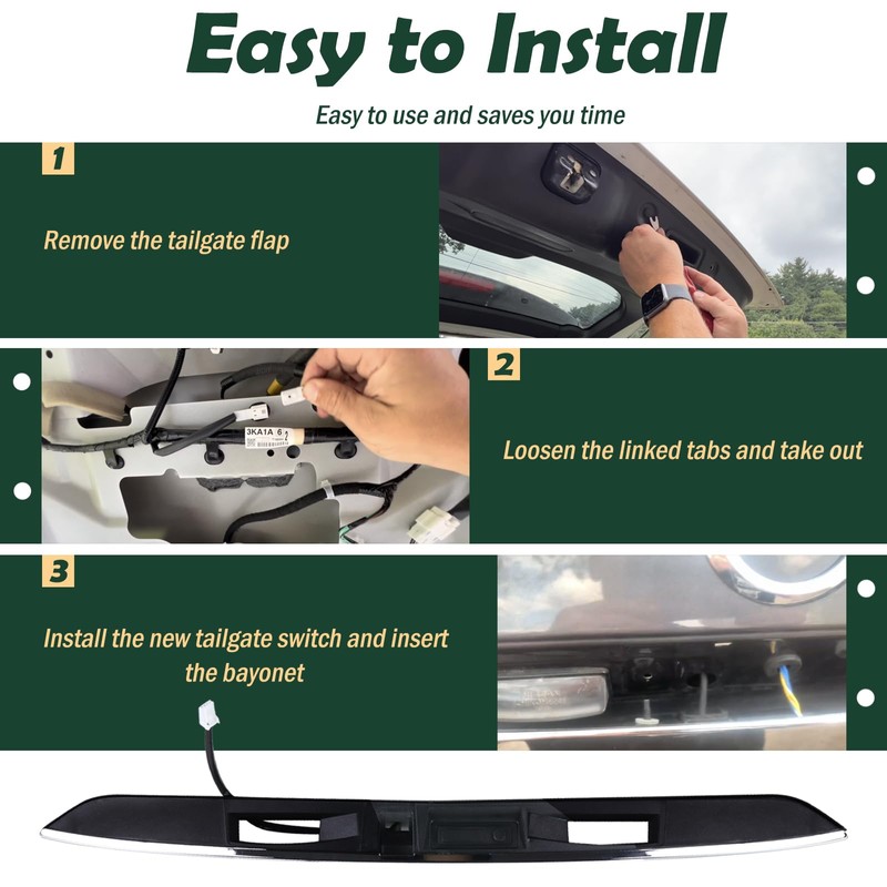 Upgrade 90810-9PG2D Rear Tailgate Chrome Handle Garnish Finisher Molding with
