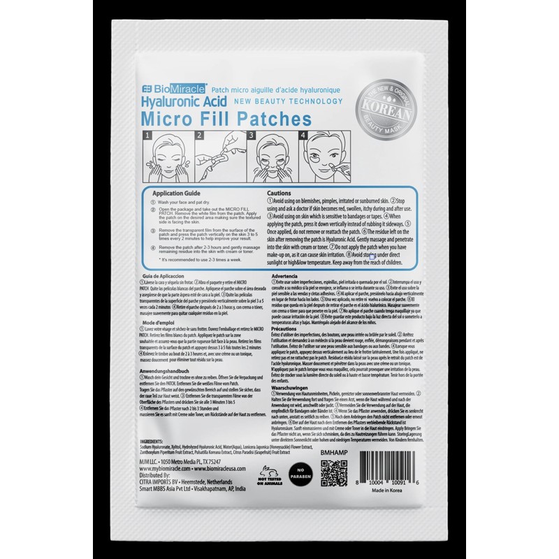 BioMiracle New Instant Lift Technology Hyaluronic Acid Micro Fill Patch