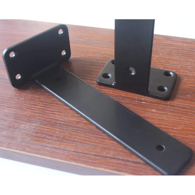 10 Pack - 8 inch Black Hidden L Shelf Bracket