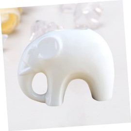 Outanaya Ceramic Elephant Shape Planter for Succulents Decorative Flower Pot for Home Office Medium Size White Color for Desktop Decoration