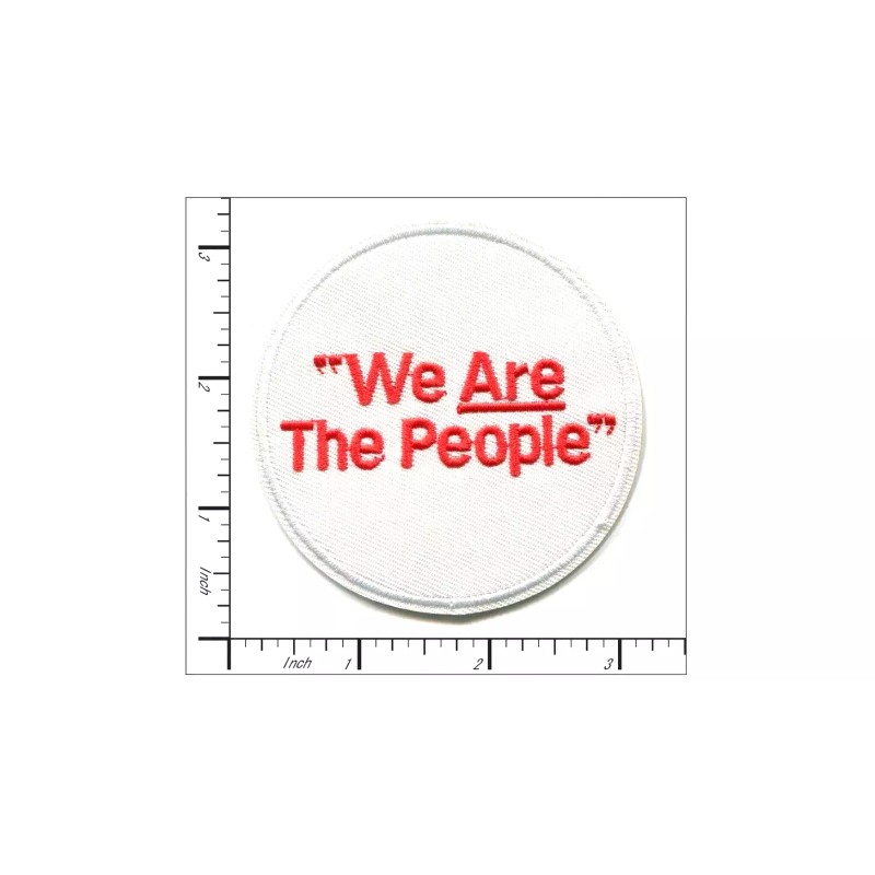 Patchwork Paradise We Are The People Badge Embroidered Iron On