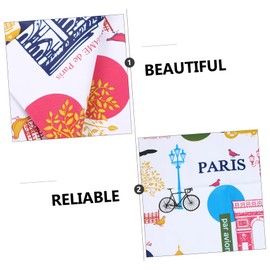 SHOWERORO Waterproof Peva Fabric Tablecloths Painting for Kids France Pattern