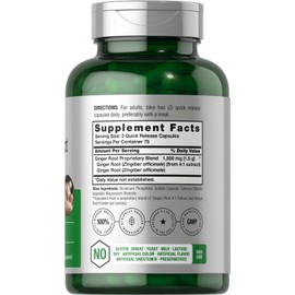 Horbäach Horbäach Ginger Root Capsules 1500 mg | 150 Pills | Non-GMO, Gluten Free | Ginger Root Extract