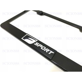 License Plate Frame 1pc 3D F SPORT Emblem Badge BLACK Stainless Metal License Plate Frame Holder