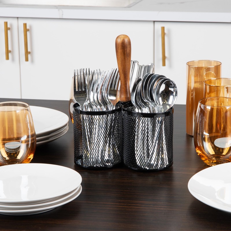 Mind Reader Utensil Holder, Silverware Organizer, Caddy, Cutlery Holder, Kitchen,