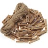 Maxi-Solutions 50 pcs 3.5cm Mini Wooden Pegs and 1000cm Jute