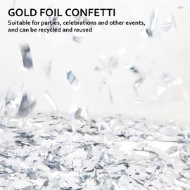 Modixun Silver Metallic Confetti, 250Grams Rectangle, Glamour Theme, Aluminium Material, Wedding, Graduation, Birthday, Gender Reveal, New Year Occasion