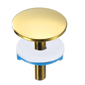 sourcing map Kitchen Faucet Hole Cover Copper, 2" Sink Hole for 0.5"-1.6" Plate Cover Stopper Cover Blanking Tap Hole Plug for Kitchen Bathroom, Gold