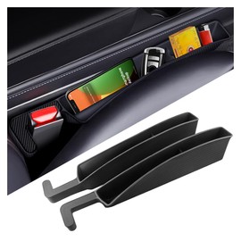 2PCS New Car Seat Gap Filler with 2 Storage Areas,Stylish Car Seat Gap Storage for Stabilizing Phone,Keys Wallet,Universal Car Seat Gap Filler Organizer Interior Accessories (Carbon Black)