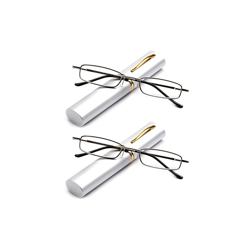 Pocket Readers Ultra Slim Compact Spring Te+D4:E23mple Reading Glasses w/Portable