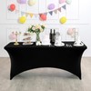 Black Stretch 6 Feet Table Cover Durable Elastic Tablecloth for