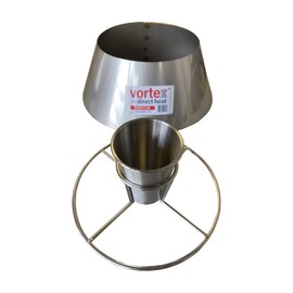 Vortex (in) Direct Heat FLAVORIZER Accessory Insert, Stainless Beer CAN Chicken Rack Cup - Medium (Flavorizer and Medium Vortex Combo)