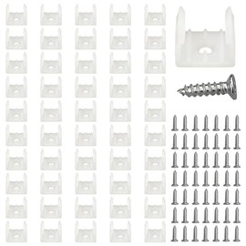 COYUN 50 Pieces Waterproof LED Strip Clips Holder for 12-14mm LED Strip, Clear Clips for Fixing LED Strip to Wall and Ceiling with 50 Screws