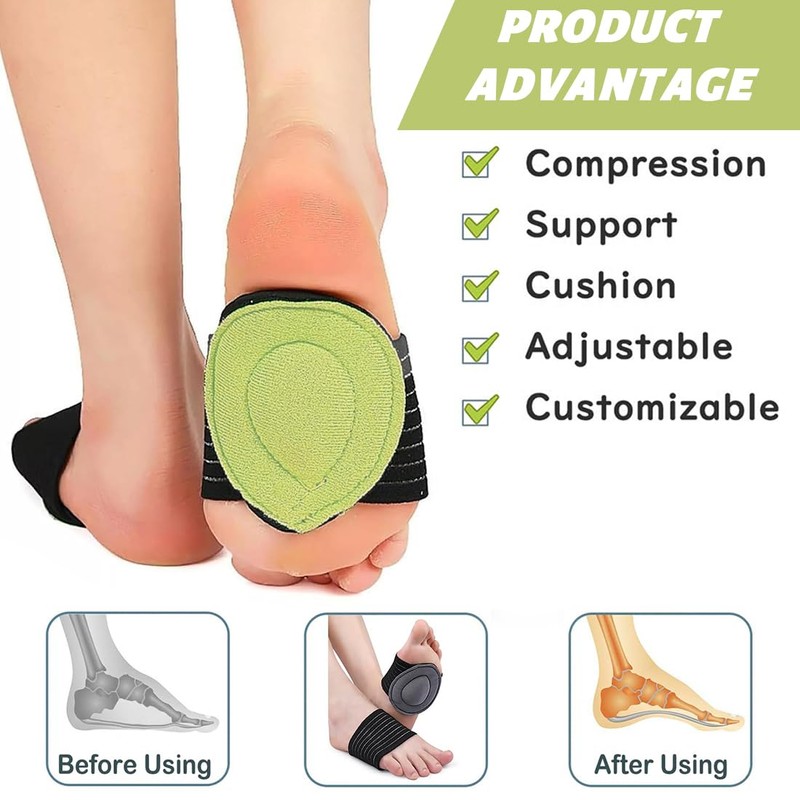 COYUN 2 Pairs Arch Support Padded Compression Support Relief Sleeves