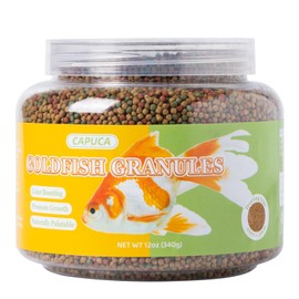 capuca Goldfish Fish Food Floating Pellet - Color Enhancing with Antarctic Krill Spirulina Balanced Diet for Pond Tank Fish Promotes Growth Clear Water, 12oz