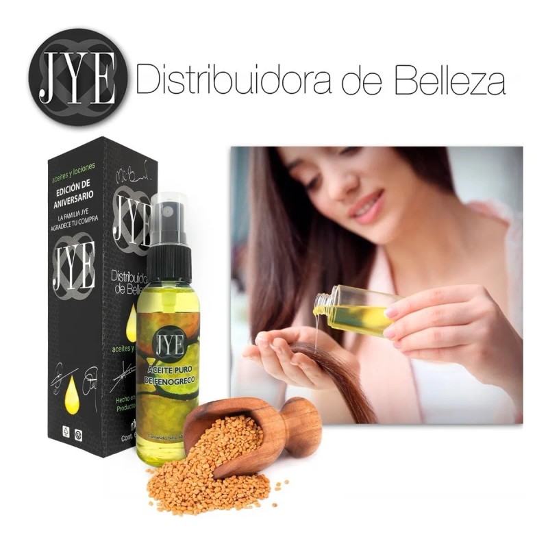3 Botellas De Aceite Natural Jye Fenogreco Puro 180ml