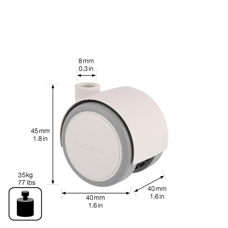 Wagner Design 01670401 Soft Furniture Castor Diameter 40 mm Height