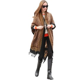 DANA XU 100% Merino Wool Extra Large Pashmina Blanket Travel Scarf Cashmere Wrap for Women Fall Winter Oversize Shawl Floral