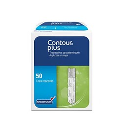 Contour Plus Tiras Reactivas Para Determinación De Glucosa En Sangre De 50´S, Color, 50 Count, Pack Of/Paquete De