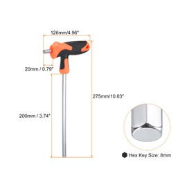 sourcing map T-Handle Hex Key Wrench 8mm Metric S2 Steel T-Key Inner Hexagon Wrenches Spanner Repair Tool for Automotive Household Maintenance