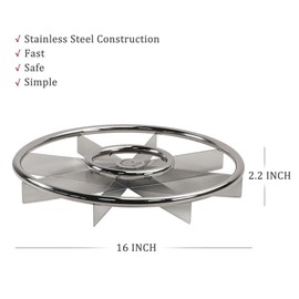 LRUI 16 Inch Round Pizza Cutter, Heavy Duty Stainless Steel 8 Equal Pizza Slicer.Professional Pizza Cutting Tools