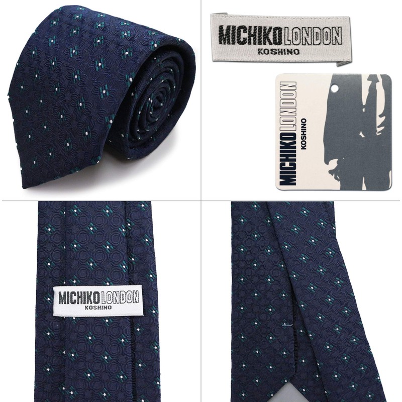 [MICHIKO LONDON] Brand Necktie, Made in Japan, 100% Silk, Floral