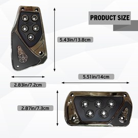 QZTYTY Car Pedal Covers, Foot Pedal Pads Set, Car Transmission Brake Pedal Cover, Car Accessories Anti-Slip Vehicle Foot Treadle and Automatic Pedal Pad Universal for Most Cars Trucks SUVs (Black)