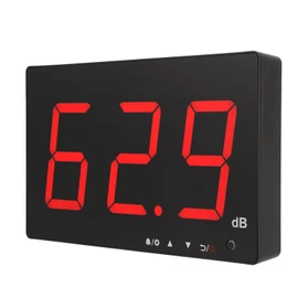 Decibelímetro 30-130dB, para Colgar en la Pared Sonómetro Medidor de Ruido con Alarma para Oficina, Estudio, Fábrica, Aula, Pantalla LCD de 9.6 Pulgadas, Alimentación USB