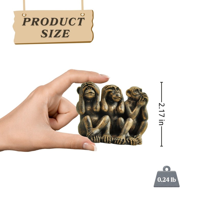 Figura de tres monos sabios – Hear No Evil, See