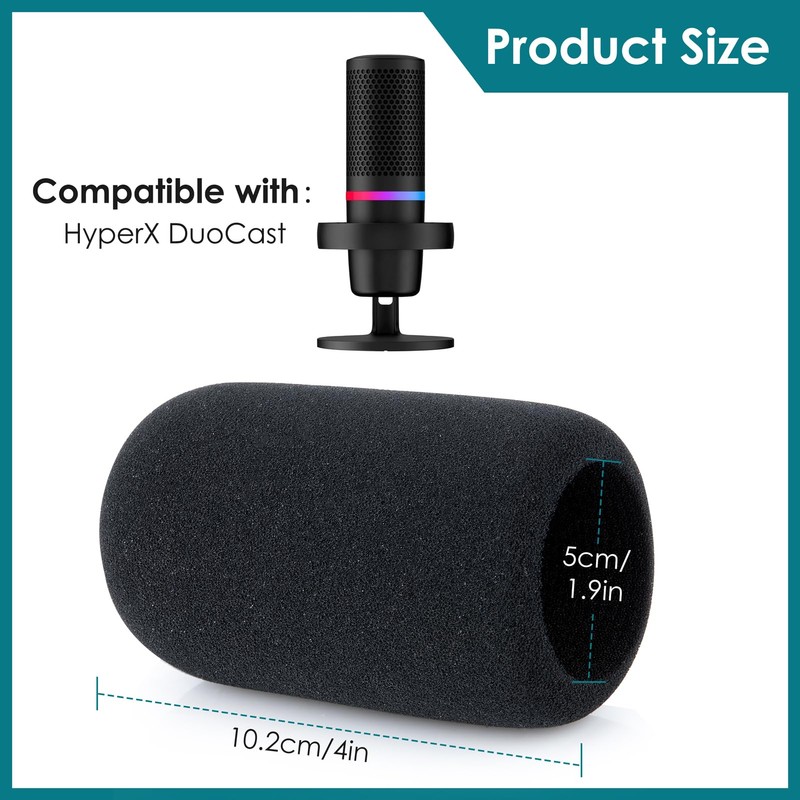 YOUSHARES Foam Windscreen Compatible with HyperX Duo Cast Microphone -