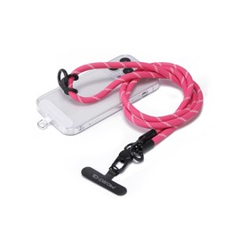 Project-cb Smartphone Strap, Neck Strap, Crossbody Strap, Strap Holder x 2, Shoulder Strap, Fall Prevention, Adjustable, rose red, 120