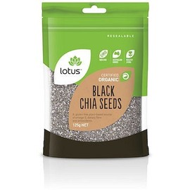 Lotus Organic Chia Seeds Black Bag G/F 125g