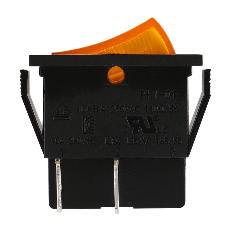 Baomain 2-Pack Rocker Switch with Yellow LED Light,ON/Off DPST 4-Pin