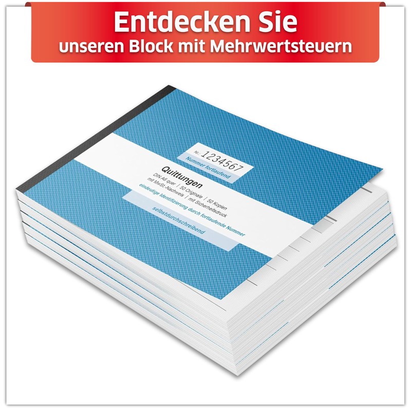 Primus Print Receipt Pad DIN A6 Landscape & Perforated, 2
