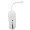 Mueller Quart Bottle With Straw, Natural Color With Black Letters