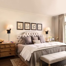 JYINGJIPN Plug in Wall Light,Swing Arm Wall Sconces, Modern Wall-Mounted Lamp with Dimmable Switch and USB Port for Bedroom, Living Room and Hotel, Brass