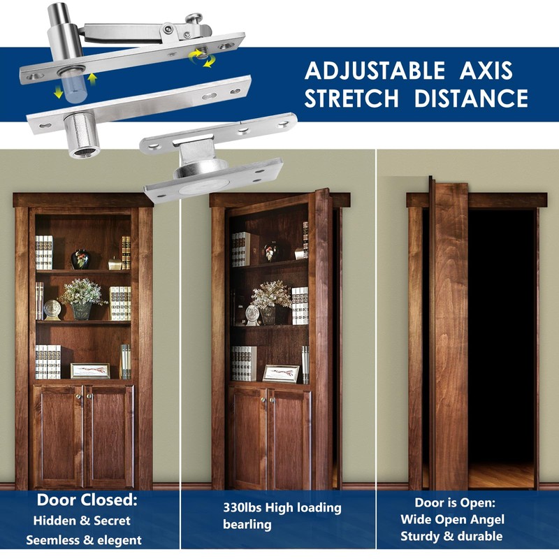 330 LBS Pivot Hinge Set with Door Catch for Large