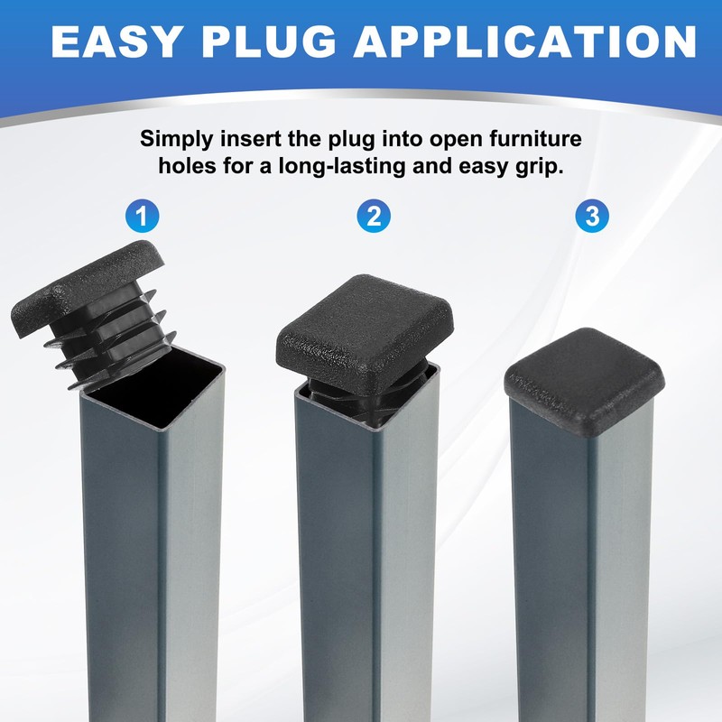 PATIKIL 3/4 Inch Plastic Tubing End Caps, 4 Pcs Square