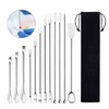 12Pcs Laboratory Spatula 304 Stainless Steel Multifunctional Sampling Scoop Experiment