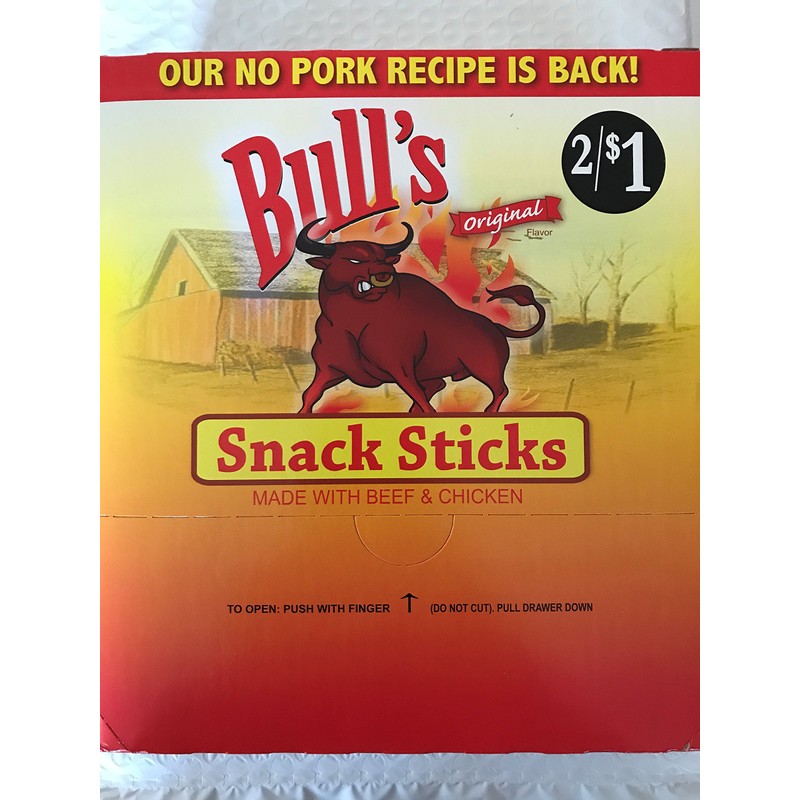 Bull's BIG Snack Sticks - 1 Box of 100