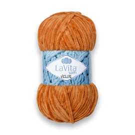LaVita Yarn VELUR Hand Knitting Yarn, Wool 5-Pieces Pack, 100% Micro Polyester Yarn, 1 Ball 100 gr, 120 mt (7211-Cobalt)