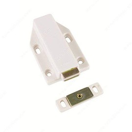 Touch Latch Magnetic Push Open Door Latch For Large Doors - White - 2 Pack