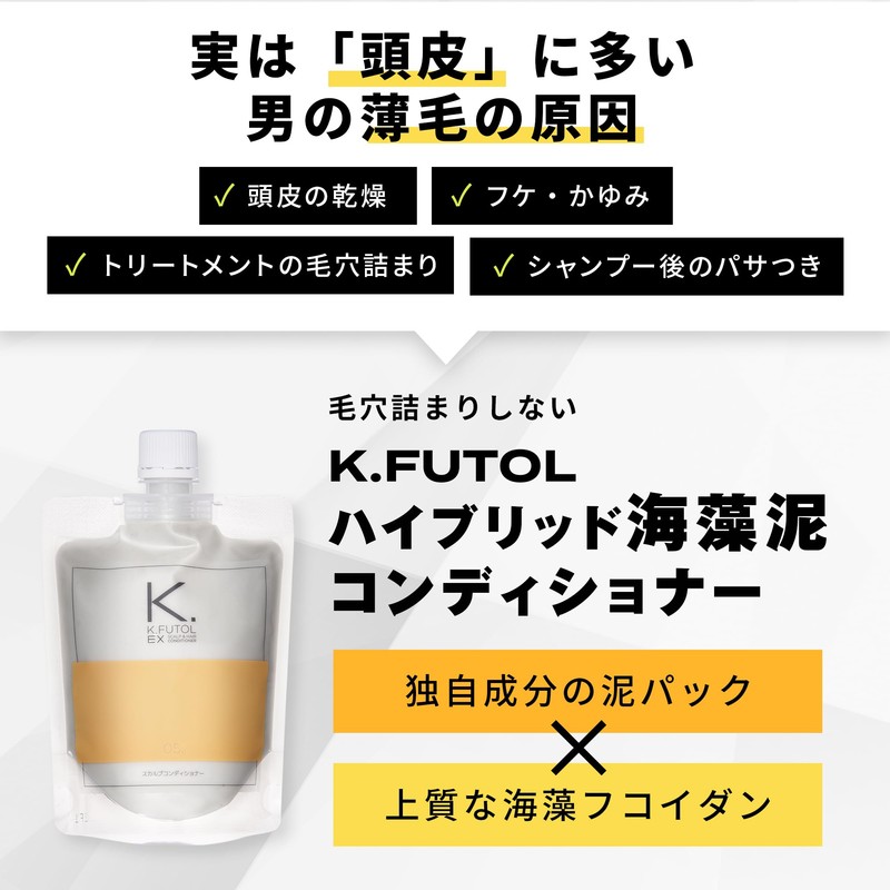 K.Futol Men's Scalp Shampoo Conditioner Set Treatment Additive-Free for Men