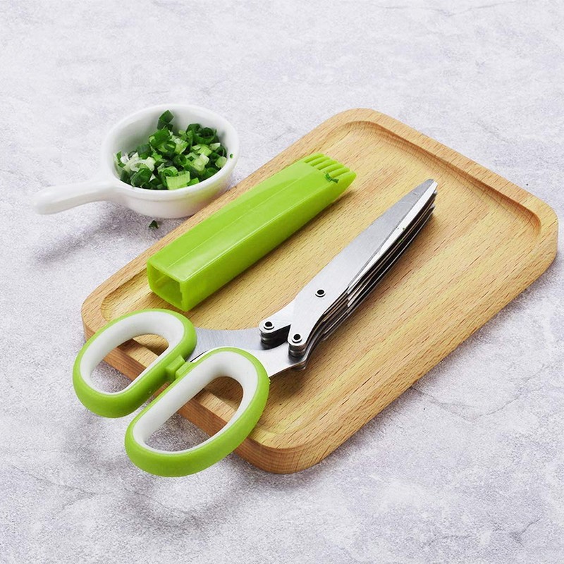 Kitchen Scissor, Herb Scissors 5 Blades Stainless Steel Great Kitchen