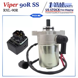 Motorsupermarkets Starter Motor for E-TON Eton RXL-90R Viper 90R SS All 90cc 4-Stroke with Relay
