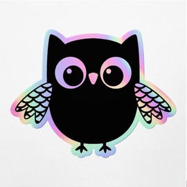 Holographic Decal Stickers of Owl Premium Waterproof Vinyl Decal Stickers for Laptop Phone Accessory Helmet Car Window Mug Tuber Cup Door Wall Decoration ANDVER30g648bHO