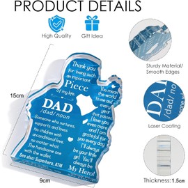 Dad Gifts From Daughter,Birthday Gifts For Dad,Christmas Gifts For Dad,Present For New Dad Bonus Dad,Father Of The Bride Gifts,Acrylic Plaque Sign Desk Decorative Present