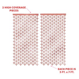 xo, Fetti Bachelorette Party Decorations Diamond Foil Curtain - Set of 2 | Rose Gold Bridal Shower Gift Backdrop, Bridesmaid Favors