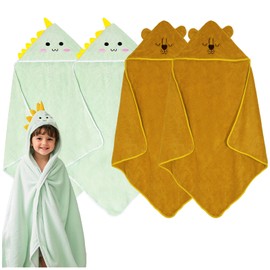 xpertwarm Gentle 4 Pack Hooded Towels for Warmth and Fun After Bath for Toddlers and Babies Hooded Towels for Toddlers