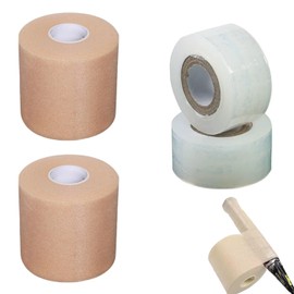 SquEqu 2 Set Tennis Racket Grip Tape Racquet Overgrip Soft Foam Wrap with Clear Waterproof Film Protector Tapes for Racquetball Rackets Pickleball Squash Badminton Hunting Hockey Baseball Fishing Rod